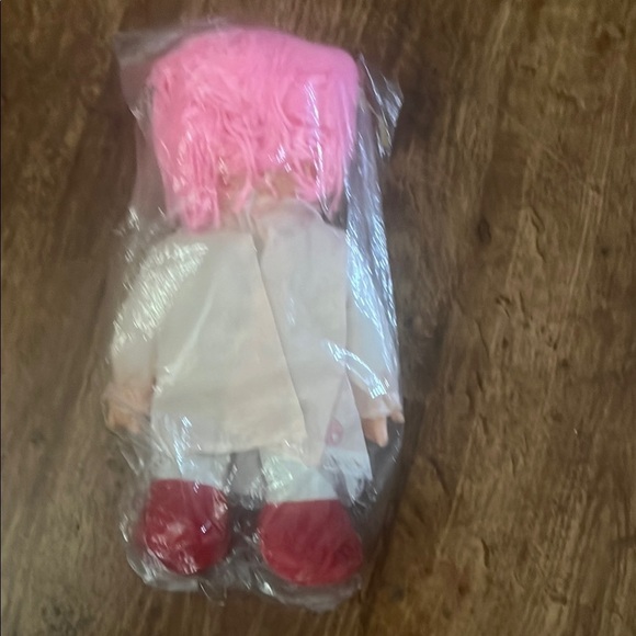 Vintage Doll with Pink Hair and Red Shoes - Picture 3 of 3